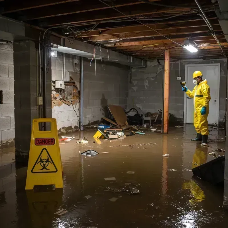 Flooded Basement Electrical Hazard in Wildwood, MO Property